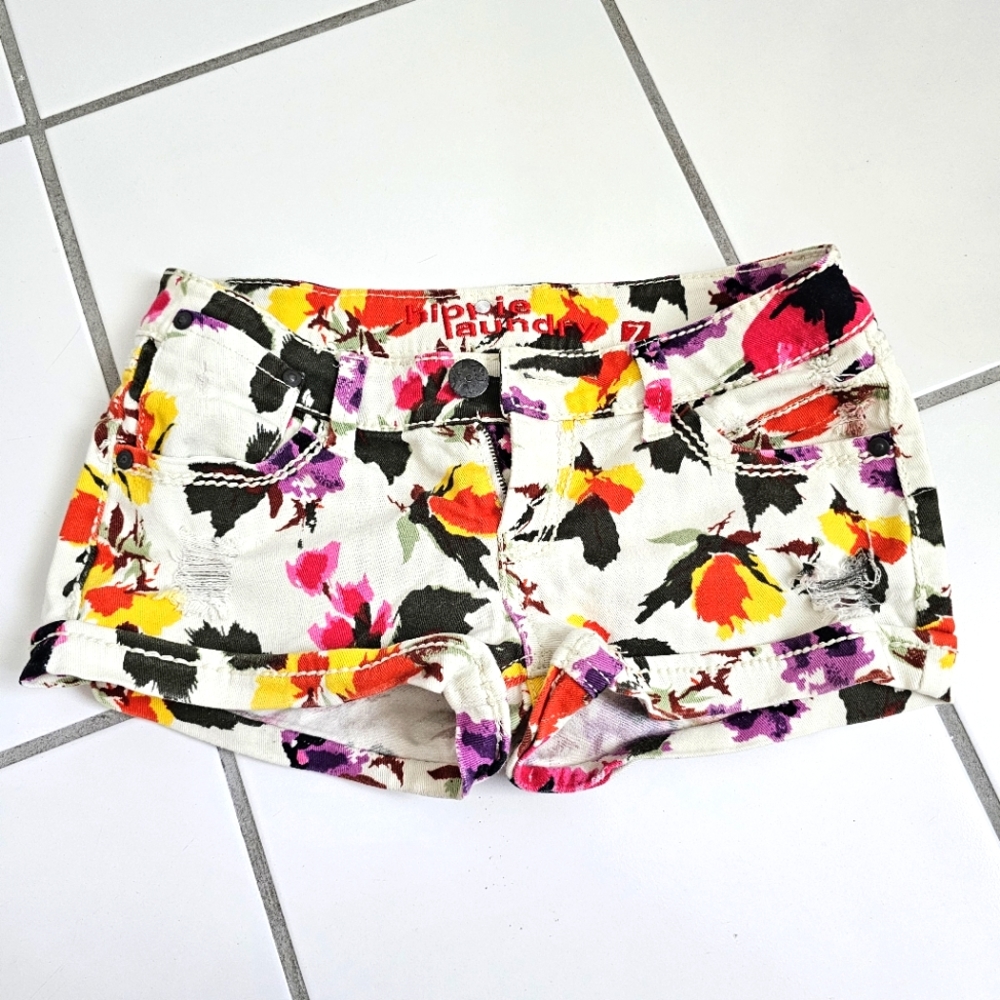 Hippie Laundry vintage white floral denim shorts, 7